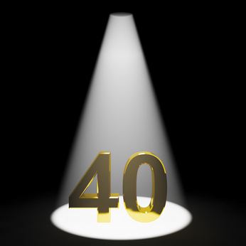 Gold 40 Or Forty 3d Number Closeup Representing Anniversary Or Birthday